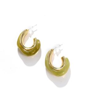 SOHI Women Yellow Hoop Earrings