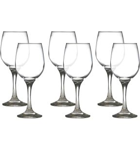 LAV - Set of 6 Stemmed Wine Glasses, 300mL Capacity, Dishwasher Safe