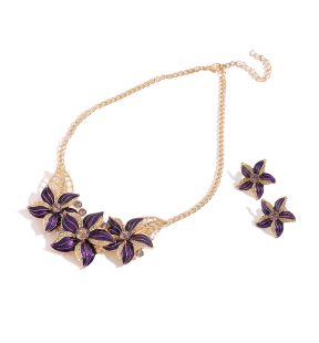 SOHI Women Purple Jewellery Set