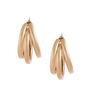 SOHI Women's Gold Overlap Hoop Earrings