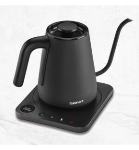 Cuisinart Cordless Gooseneck Kettle: 1.0L, 1200W, Variable temperature 140°-212°F, s/s body w/matte black finish | GK-1C