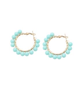 SOHI Women's Beaded Hoop Earrings