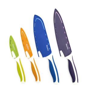 Starfrit - Set of 4 Knives with Riveted Handle, Case with Integrated Blade Sharpener