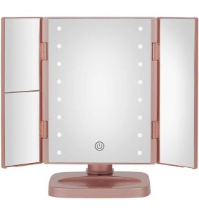 Conair TGBE90C - Three-Tier Makeup Mirror with LED Lighting, Pink