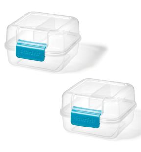 LocknLock - Set of 2 EasyLunch Lunch Box Containers, 1.2 Liter Capacity, Blue