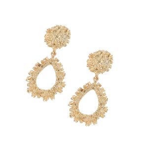 SOHI Women's Gold Corroded Drop Earrings