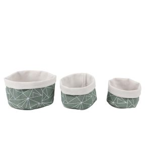 Jessar - Set of 3 Collapsible Fabric Storage Basket, Green