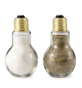 Gourmet - Light Bulb Shaped Salt and Pepper Shaker Set, Made of Glass