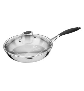 Healthy Bear 3-ply Stainless Steel Frying Pan 28cm |BC3S28FPG| With Glass Lid