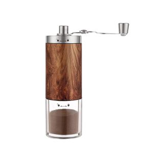 JS Gourmet - Manual Coffee Grinder with Adjustable Settings, Brown