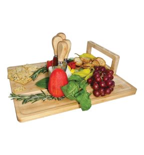 JS Gourmet - Bamboo Serving Tray with 4 Cheese Tools