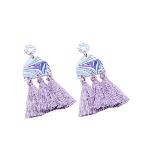 SOHI Women's Purple Tassel Drop Earrings