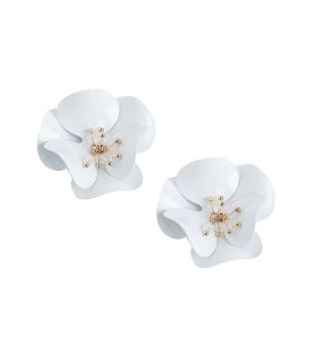 SOHI Women's White Flower Stud Earrings