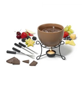 Gourmet - Chocolate Fondue Set for 4 People, 480mL Capacity, Brown