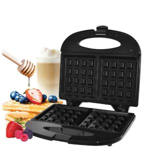 Hauz AWM265 - 2 Slice Waffle Maker With Non-Stick Plates, Lightweight and Compact, Black