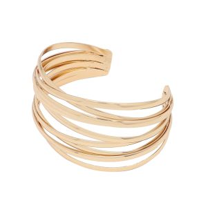 SOHI Women's Gold Overlap Cuff Bracelet