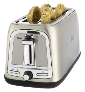 Oster - Long Slot Four Slice Toaster, 1500W, Stainless Steel