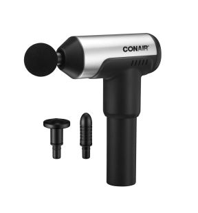 Conair - Percussion Massage Gun for Deep Tissues, Includes 3 Different Tips, Black