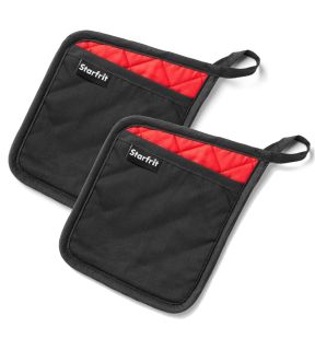 Starfrit - Set of 2 Neoprene Mitts/Trivets, Withstands up to 260 Degrees Celcius, Non-Slip Design, Black