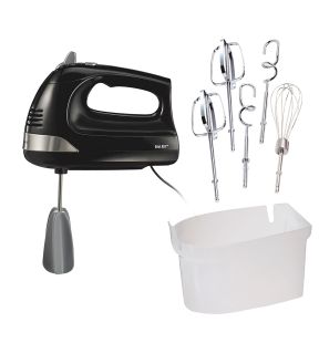 Hamilton Beach 6-Speed Hand Mixer with Attachments and Snap-On Case, Black