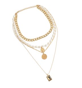 SOHI Women's Coin Multi-Layer Necklace