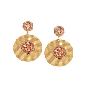 SOHI Women's Gold Circular Drop Earrings