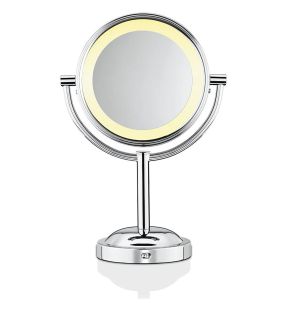 Conair TGBE4RC - Bilateral Floor Mirror, 5x and 1x Magnification, Soft Lighting, Chrome Finish