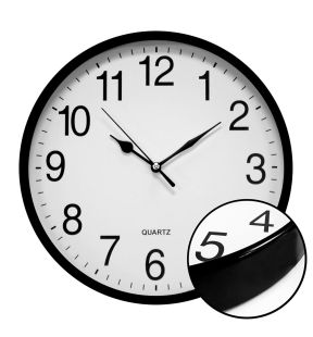 Hauz - Round Wall Clock, 10" Diameter, Quartz Precision, Black