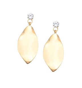 SOHI Women's Gold Foliage Drop Earrings