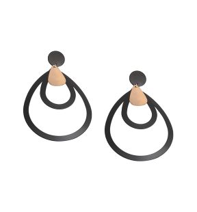 SOHI Women's Black Contrast Drop Earrings