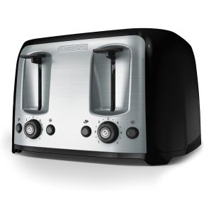 Black + Decker - Extra Large 4 Slice Toaster, 1400 Watts, Black