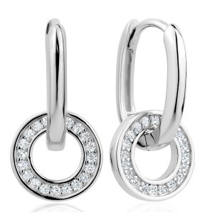 3A CUBIC ZIRCONIA DOUBLE LOOP EARRINGS