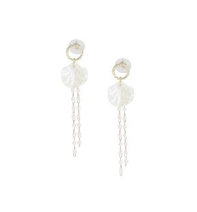 SOHI Women White Drop Earrings