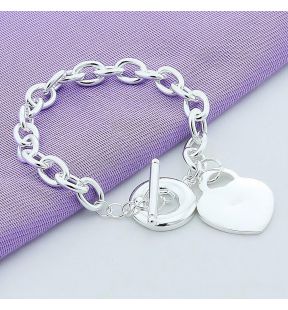 Heart Shaped Lady Charm Bracelet (925 Silver)