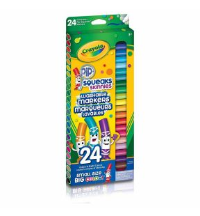 Crayola 24 Pip-Squeaks Skinnies Fine Line Washable Markers