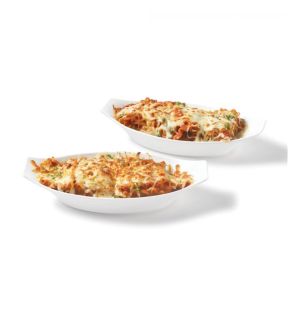 Gourmet - Set of 2 Porcelain Gratin Dishes, 10" x 5", Oven Safe, White