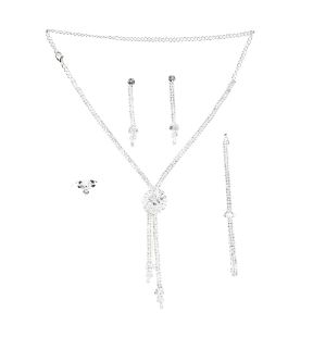 SOHI Women Silver Coloured Jewellery Set