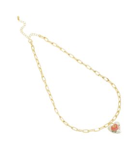 SOHI Women's Rose Heart Pendant Necklace