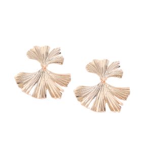 SOHI Women's Gold Flora Stud Earrings