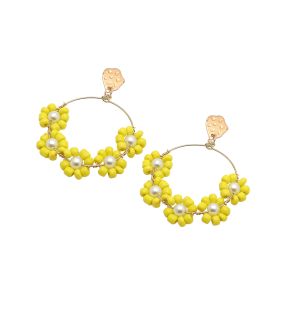 SOHI Women's Yellow Flower Drop Earrings