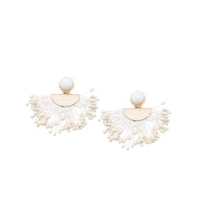 SOHI Women White Drop Earrings