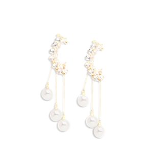 SOHI Women White Drop Earrings