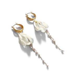 SOHI Women White Drop Earrings