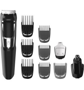 Philips - Cordless Trimmer Set and 13 Accessories, Rechargeable Battery, Black