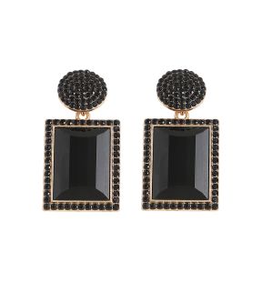 SOHI Women Black Drop Earrings