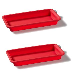 Starfrit - Set of 2 Soft Silicone Baking Dishes, Dishwasher Safe, Red