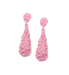 SOHI Women's Pink Corroded Drop Earrings