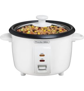 Proctor Silex - Rice Cooker, 8 Cup Cooked Rice Capacity, 350 Watts, White