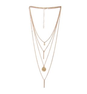 SOHI Women's Swirl Layered Necklace