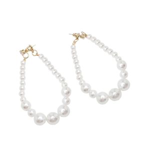 SOHI Women's White Snowball Drop Earrings